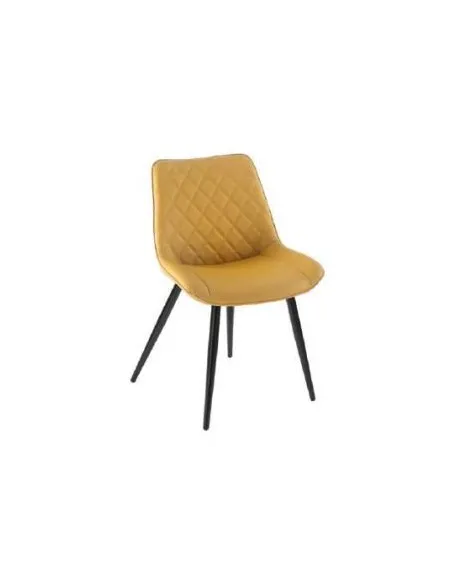 Silvia Dining Chair - Yellow PU | Murphy Furniture