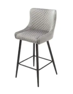 Talia Bar Stool - Grey Velvet | Murphy Furniture