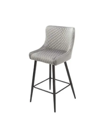 Talia Bar Stool - Grey Velvet | Murphy Furniture