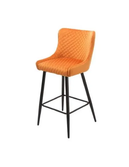 Talia Bar Stool - Orange Velvet | Murphy Furniture