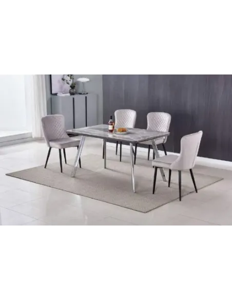 Dario 1.4m Dining Table with Chrome Legs | Murphy Furniture