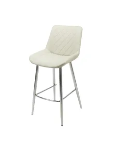 Silvia Bar Stool - Taupe PU/Chrome Legs | Murphy Furniture