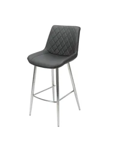 Silvia Bar Stool - Black PU/Chrome Legs | Murphy Furniture