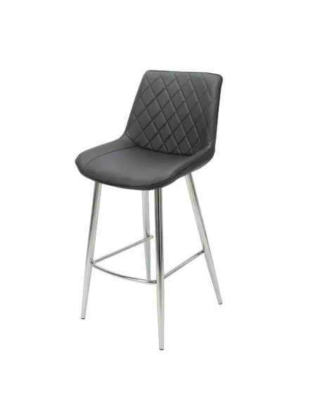 Silvia Bar Stool - Black PU/Chrome Legs | Murphy Furniture
