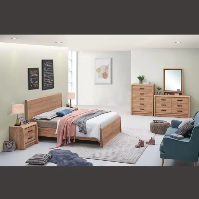 Jack 2 Drawer Bedside Locker - Oak | Murphy Furniture