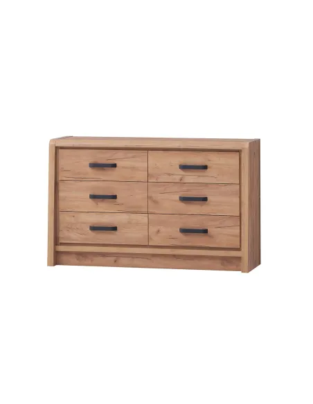 Jack 6 Drawer Chest - Oak | Murphy Furniture