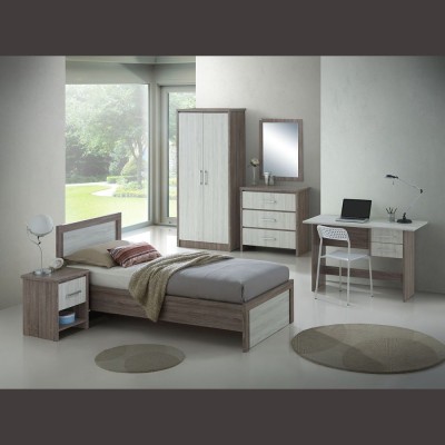 Lucy 1 Drawer Bedside Locker - Sonoma/Gr | Murphy Furniture