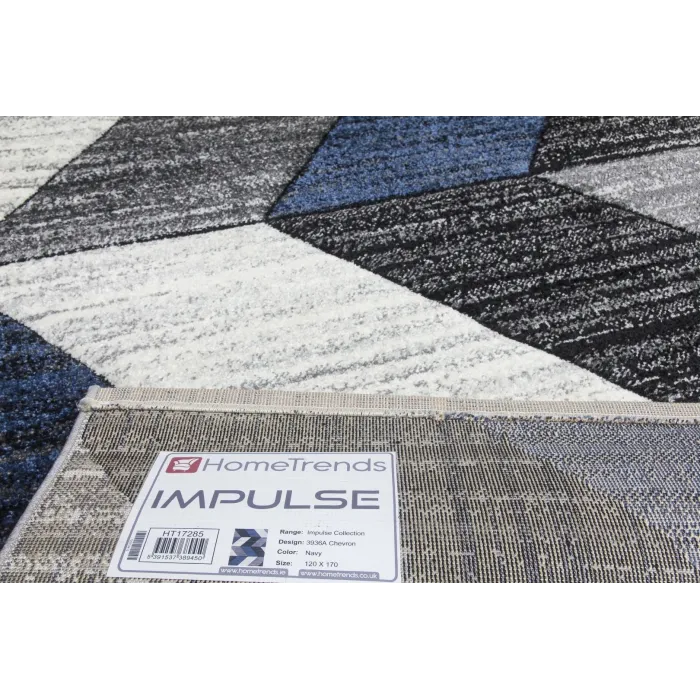 Impulse Chevron Rug - Navy | Murphy Furniture
