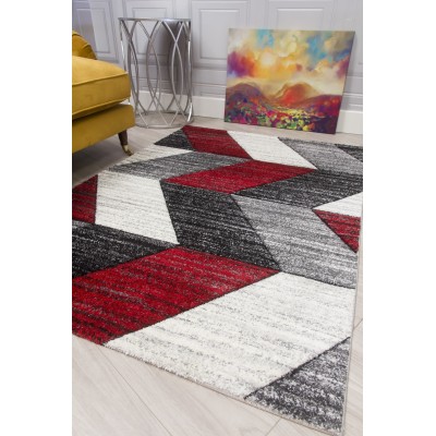 Impulse Chevron Rug - Red | Murphy Furniture