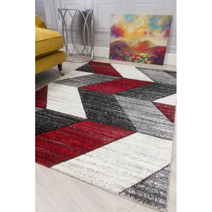 Impulse Chevron Rug - Red | Murphy Furniture