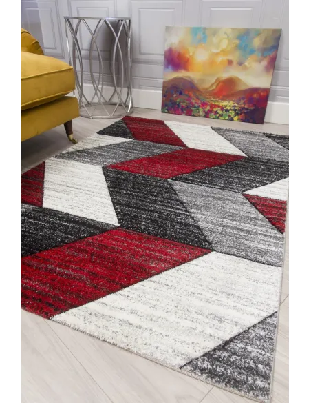 Impulse Chevron Rug - Red | Murphy Furniture