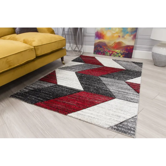 Impulse Chevron Rug - Red | Murphy Furniture