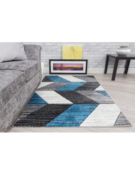 Impulse Chevron Rug - Teal | Murphy Furniture