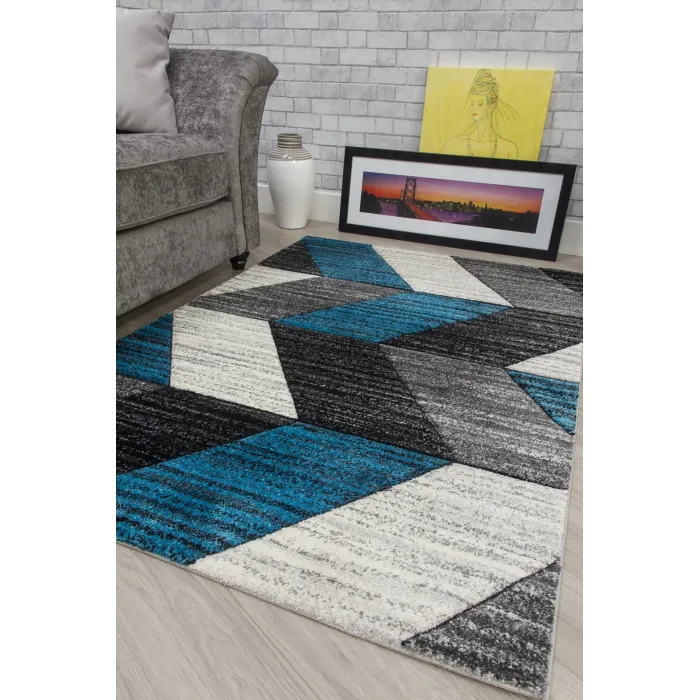 Impulse Chevron Rug - Teal | Murphy Furniture