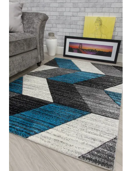 Impulse Chevron Rug - Teal | Murphy Furniture