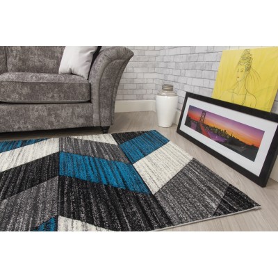 Impulse Chevron Rug - Teal | Murphy Furniture