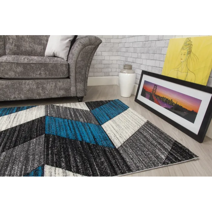Impulse Chevron Rug - Teal | Murphy Furniture
