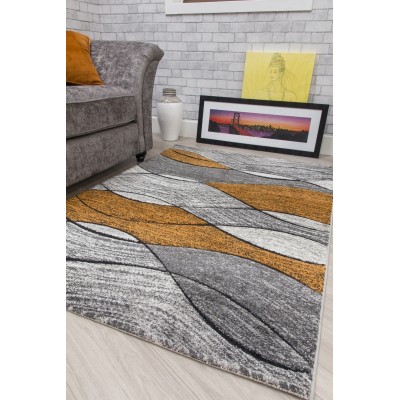 Impulse Waves Rug - Pumpkin | Murphy Furniture
