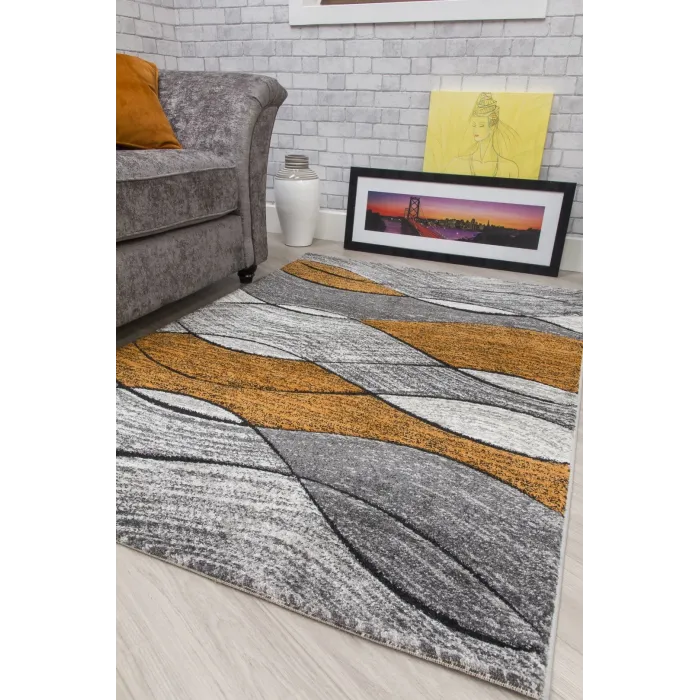 Impulse Waves Rug - Pumpkin | Murphy Furniture