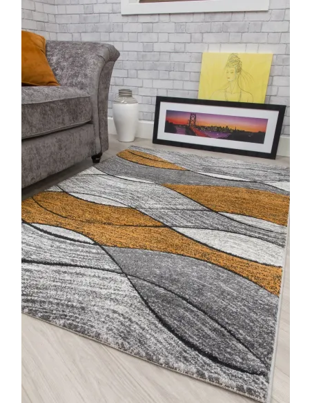 Impulse Waves Rug - Pumpkin | Murphy Furniture