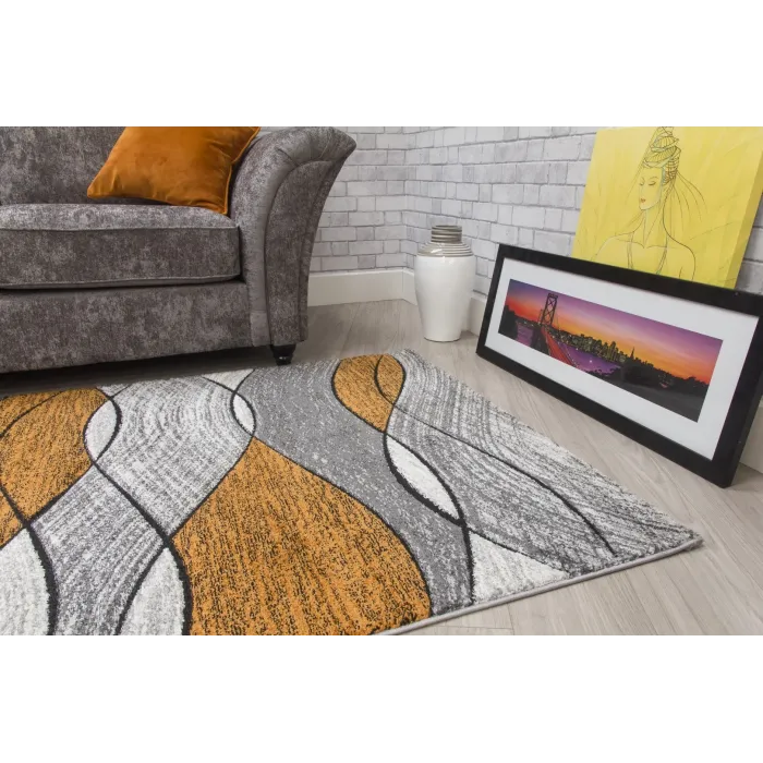 Impulse Waves Rug - Pumpkin | Murphy Furniture
