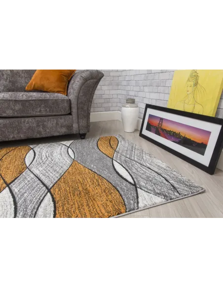 Impulse Waves Rug - Pumpkin | Murphy Furniture