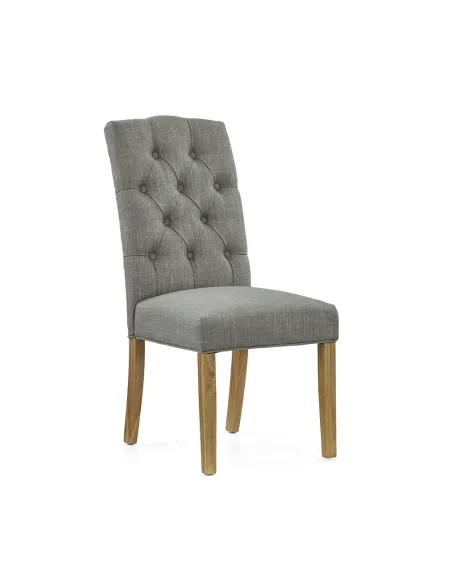 Gia Button Back Upholstered Chair - Grey | Murphy Furniture
