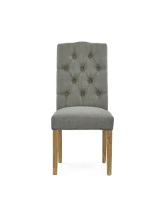 Gia Button Back Upholstered Chair - Grey | Murphy Furniture 2