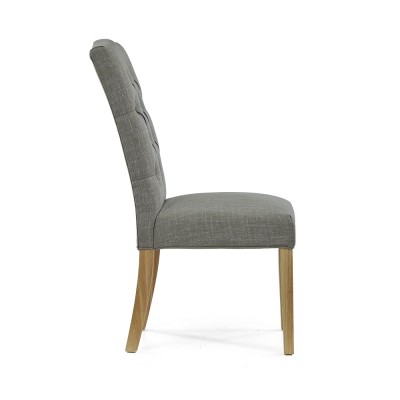 Gia Button Back Upholstered Chair - Grey | Murphy Furniture