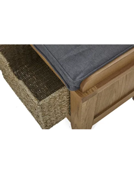 Blake Hallway Bench With Basket - Oak | Murphy Furniture