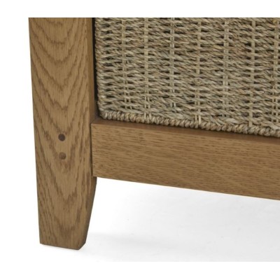 Blake Hallway Bench With Basket - Oak | Murphy Furniture