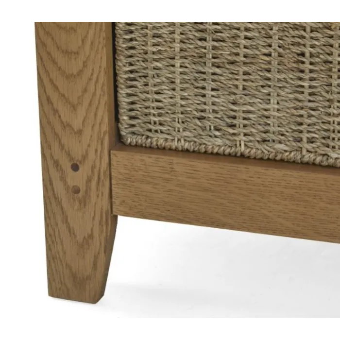 Blake Hallway Bench With Basket - Oak | Murphy Furniture