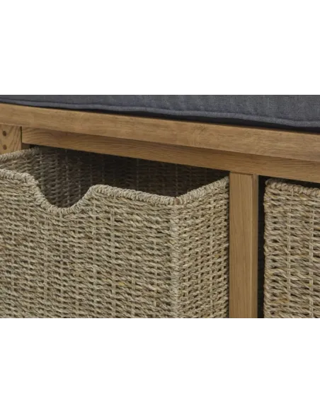 Blake Hallway Bench With Basket - Oak | Murphy Furniture