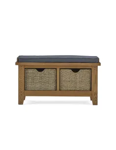 Blake Hallway Bench With Basket - Oak | Murphy Furniture