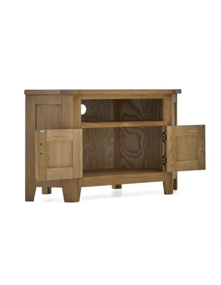 Blake Corner TV Unit With Door - Oak | Murphy Furniture