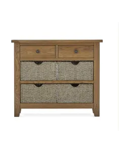 Blake Console Table With Basket - Oak | Murphy Furniture