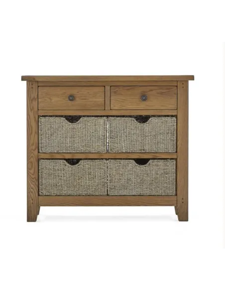 Blake Console Table With Basket - Oak | Murphy Furniture