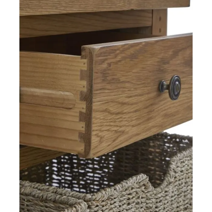 Blake Console Table With Basket - Oak | Murphy Furniture