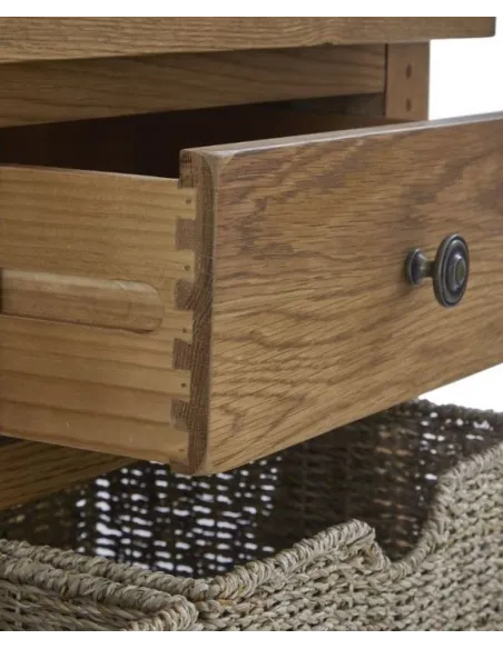 Blake Console Table With Basket - Oak | Murphy Furniture