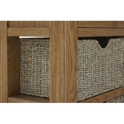 Blake Console Table With Basket - Oak | Murphy Furniture