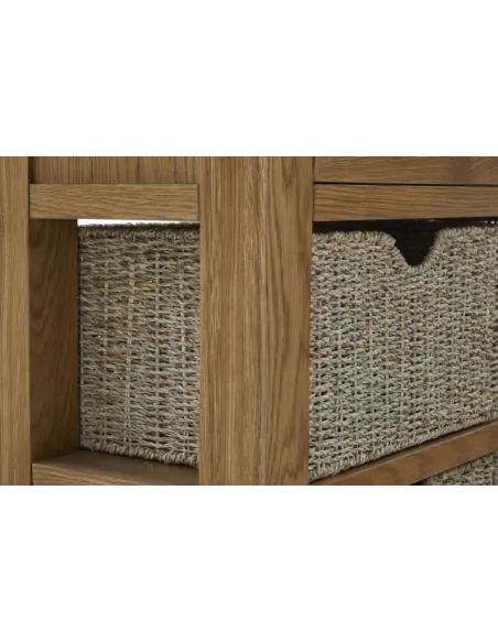 Blake Console Table With Basket - Oak | Murphy Furniture
