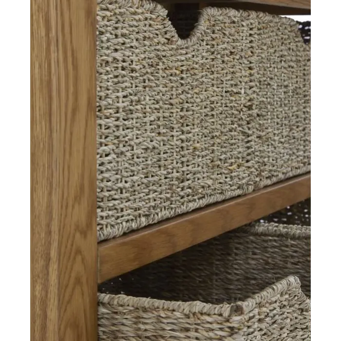 Blake Console Table With Basket - Oak | Murphy Furniture