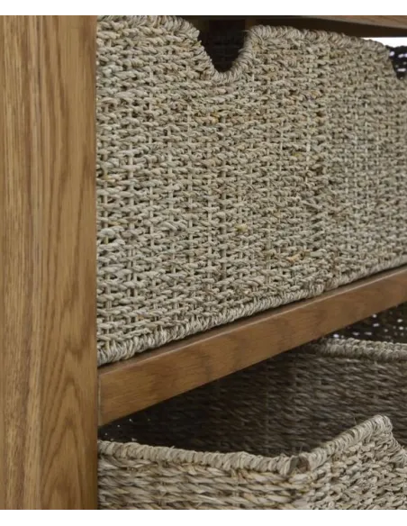 Blake Console Table With Basket - Oak | Murphy Furniture