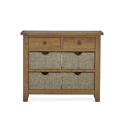 Blake Console Table With Basket - Oak | Murphy Furniture