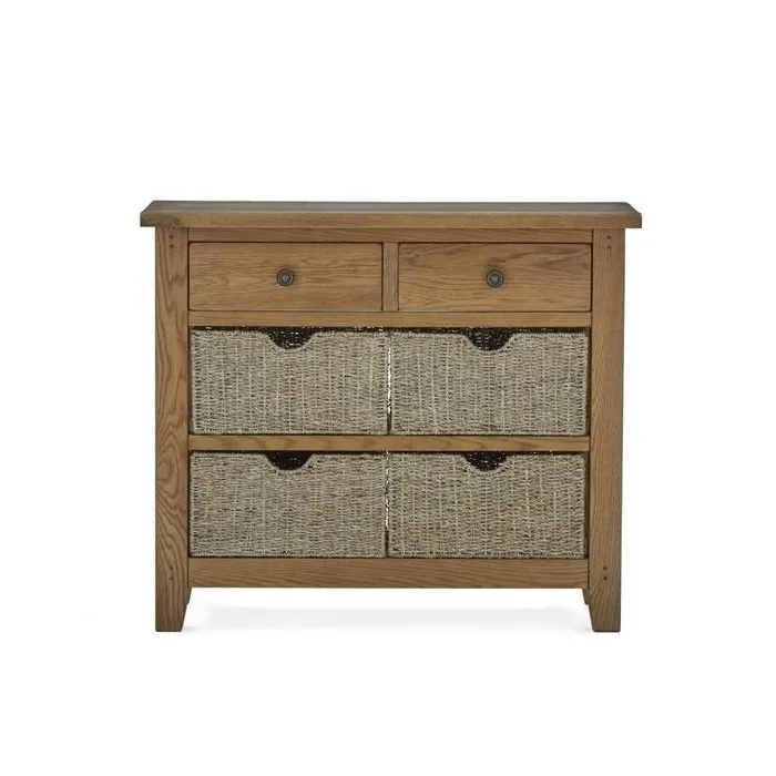 Blake Console Table With Basket - Oak | Murphy Furniture