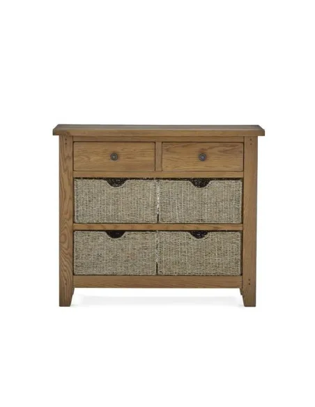 Blake Console Table With Basket - Oak | Murphy Furniture