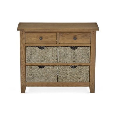 Blake Console Table With Basket - Oak | Murphy Furniture