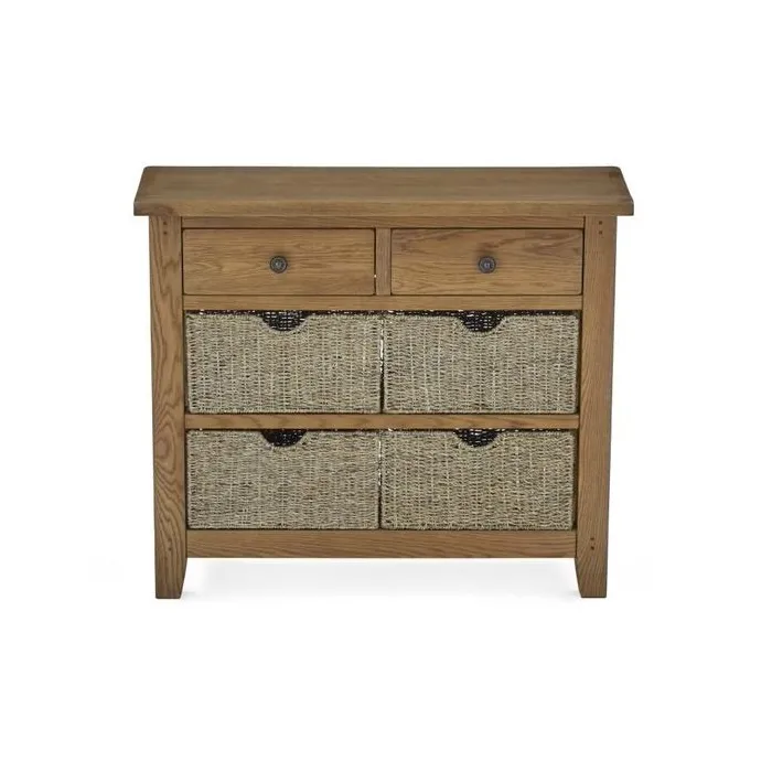 Blake Console Table With Basket - Oak | Murphy Furniture