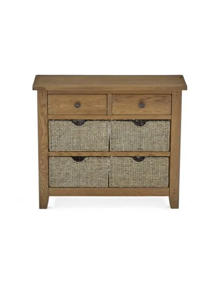 Blake Console Table With Basket - Oak | Murphy Furniture