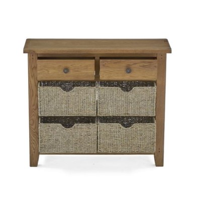 Blake Console Table With Basket - Oak | Murphy Furniture